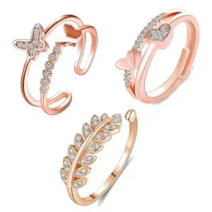 Fashion Frill Delicate Hug Silver Ring For Women I AM Enough Love Adjustable Finger Rings For Women Girls Love Gifts Women's Jewellery Rings Combo